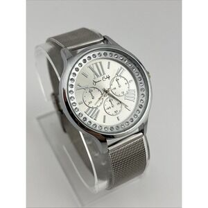 Jessica Carlyle Watch Women 36mm Case Silver Mesh Metal Band- New Battery‎